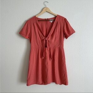 Socialite Keyhole Short Sleeve Linen Blend Dress Size XL